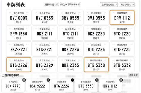 車牌號碼查詢|選號標牌